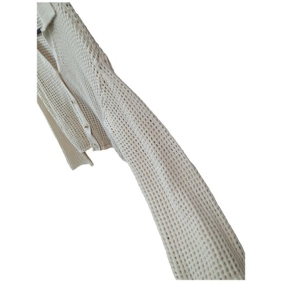 Boho Ivory Open Knit Long Sleeve Cardigan - Picture 4 of 5